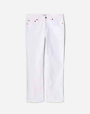 Comfort Stretch Slim Straight Crop - White