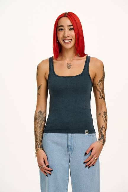 Jett - Vest Top in Midnight Black