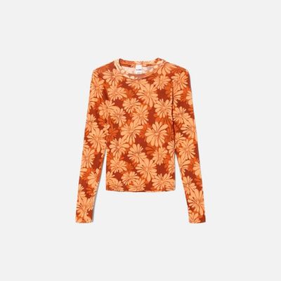 Sheer Long Sleeve Tee - Retro Daisy