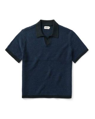 The Valencia Sweater Polo in Coal Stripe