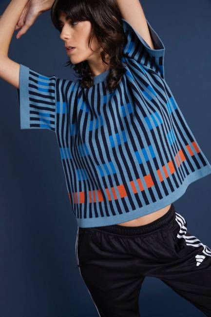 Bauhaus Short Sleeve Sweater Tee in Rescued Pima Cotton