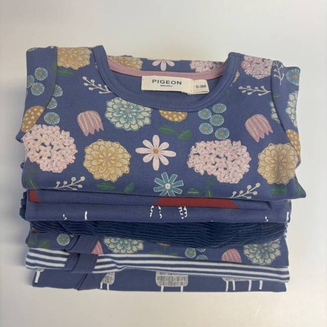 Sample bundle (7 pieces) - Blue (including floral), NB/0-3m