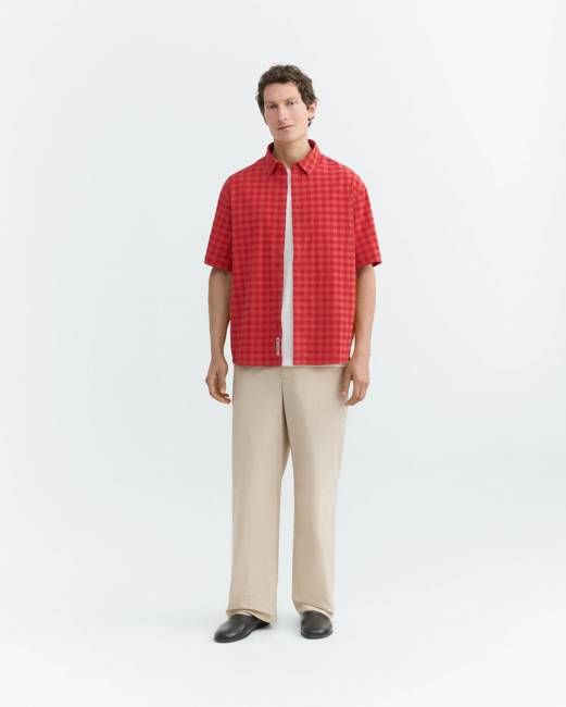 Paddy red seersucker shirt