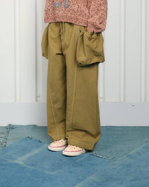 Salt Pants - Olive Contrast Slub
