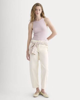Twisted Seam Barrel Pant | Bone