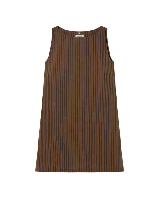 Brown striped bow Cecile dress