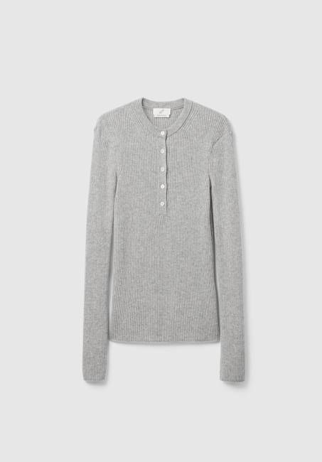 Cashmere Rib Button-up