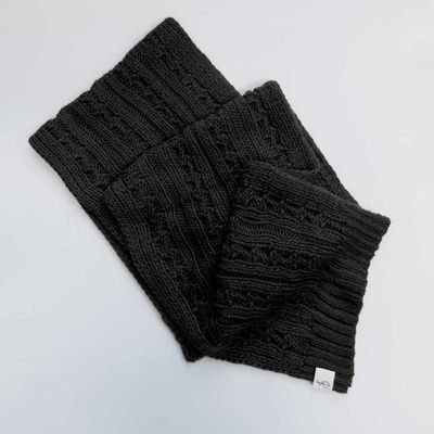 Black No-Wool Woolly Scarf