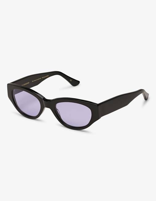 Colorful Standard Sunglass 16 - Deep Black Solid - Lavender