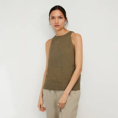 The Linen High-Neck Tank | Kalamata