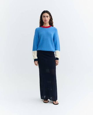 Blue organic cotton sweater Carmen