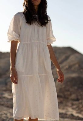 Soleil Dress in Daisy Embroidery