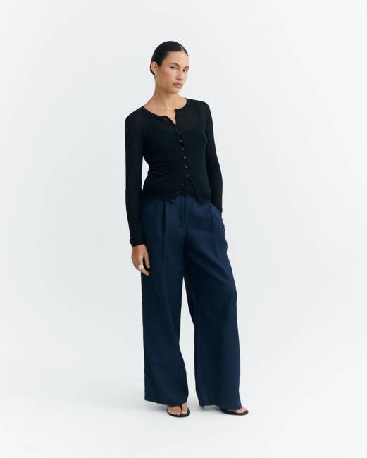 Hemp Molly wide leg blue pants