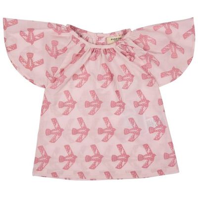 Frill Sleeve Top - Flying Bird