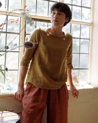 Blouse No.12 Everyday Linen Shirt in Cumin