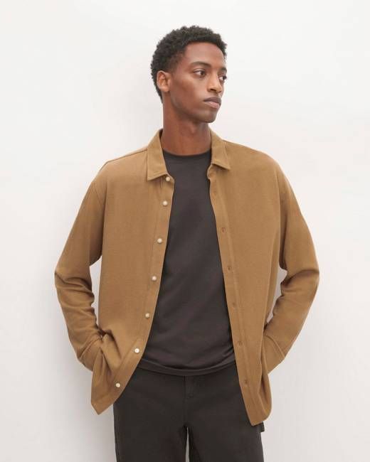 The Long-Sleeve Pique Shirt | Toasted Coconut