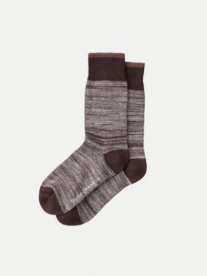 Rasmusson Multi Yarn Socks W Brown cotton blend | Nudie Jeans
