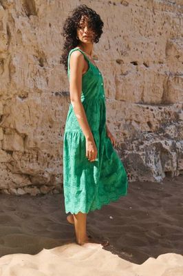 Lowie Green Broderie Josephine Dress