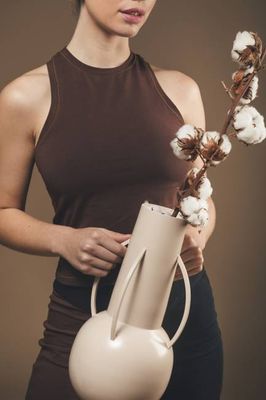 Organic Cotton Racerback Tank Top in Chocolate Brown - Evelina