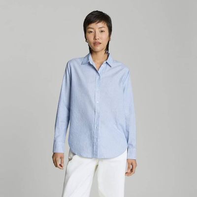 The Must-Have Shirt in Silky Cotton | Lapis Blue / White
