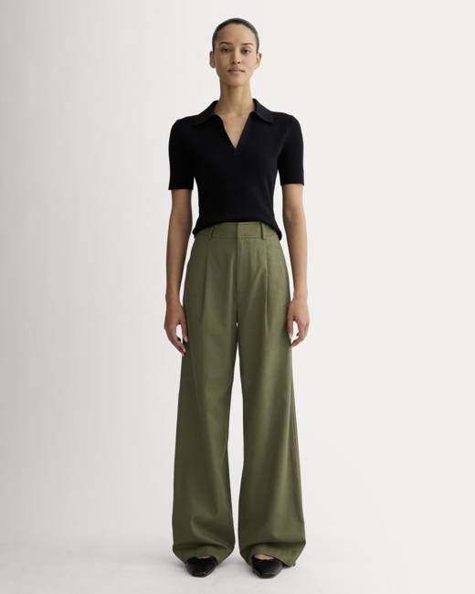 The Draper Pleated Pant in Buttersmooth | Kalamata | 30" Inseam