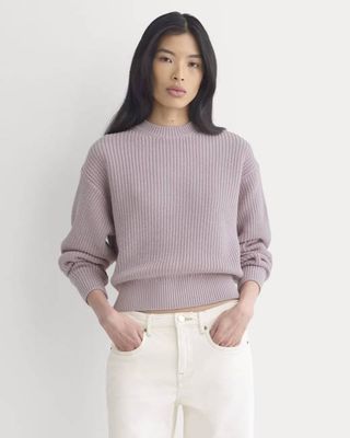 Cropped Ribbed Crew in Everyday Cotton | Burnished Lilac