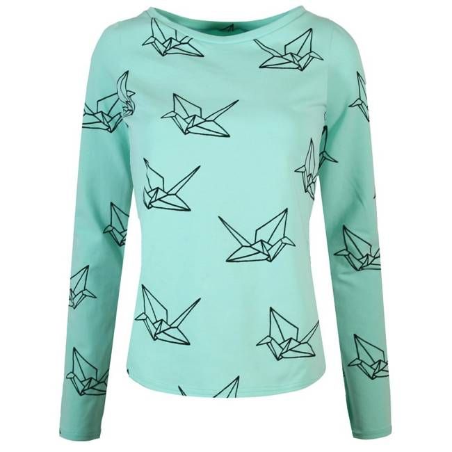 Bio Longsleeve Ubu Origami mint (grün) - kaufen
