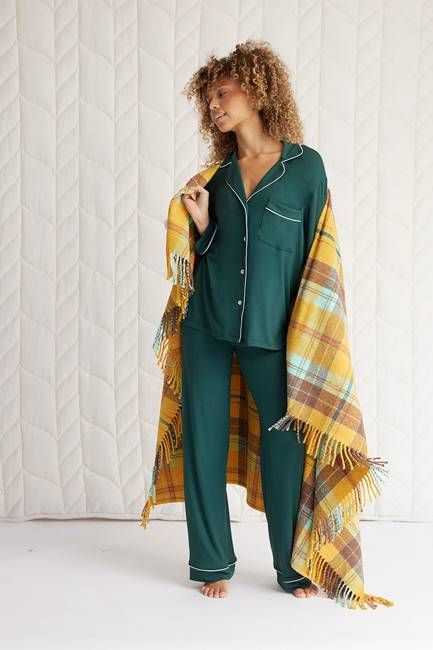 Long Sleeve Button-Down Pajama Set