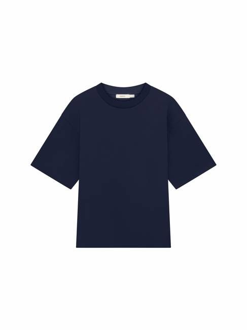 Womens Interlock Oversized T-Shirt—Granite Navy
