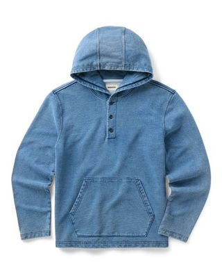 The Baja Pullover in Washed Indigo Terry