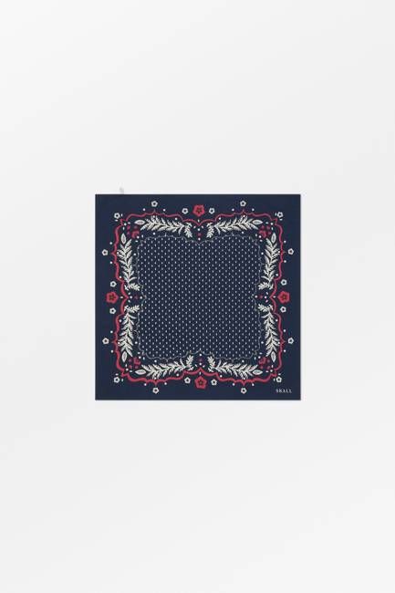 Juniper scarf - Navy/Red/Ecru