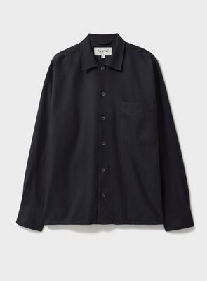 Regenerative Cotton Flannel Black Spitalfields Overshirt