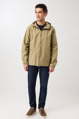 Kapuzenjacke kurz aus beschichtetem Leinen (Breeze)