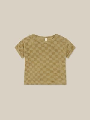 Dusky Checkerboard Terry Boxy T-Shirt