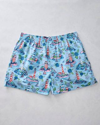 Lighthouse Keeper - Men's Boxer - Blue Hydrangea