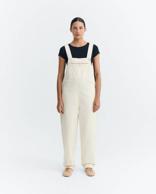 Light hand-embroidered dungarees