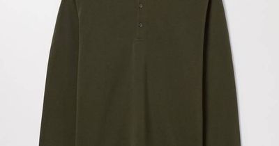 Khaki Green Long Sleeve Pique Polo | Organic Cotton | Asket