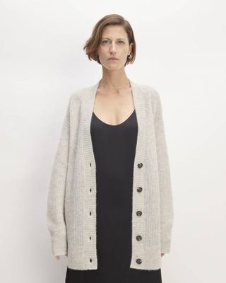 The Alpaca Oversized Cardigan | Almond