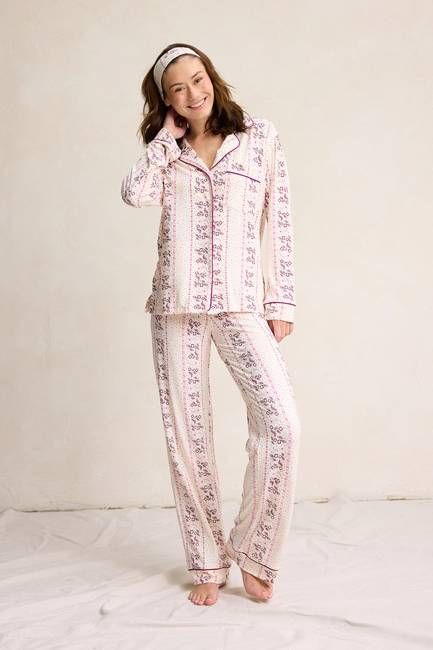 Long Sleeve Button-Down Pajama Set