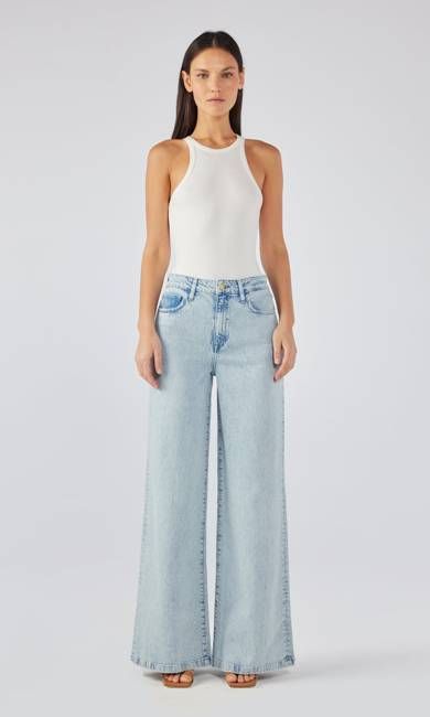 Fonda High Rise Wide Leg - Summer Light Indigo