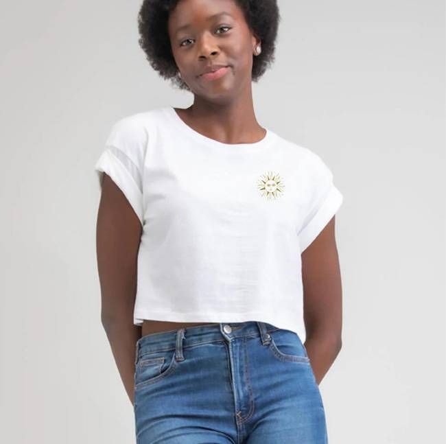 Sun tarot cropped tee