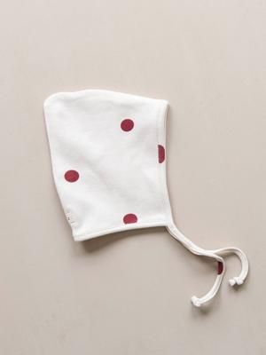 Burgundy Dots Pixie Bonnet
