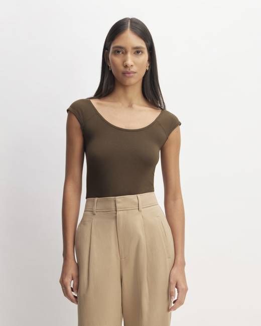 The Supima® Form Cap-Sleeve Tee | Cocoa