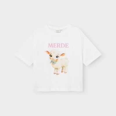 DEDICATED - T-shirt Vadstena Lamb Weiß
