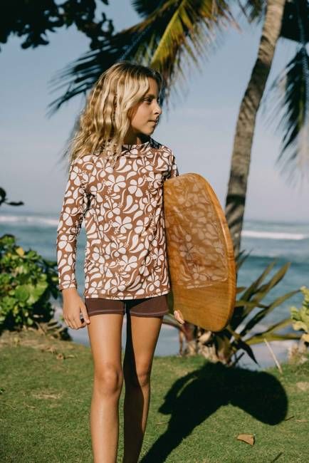 Sunny Rash Guard Mini - Lei Brown