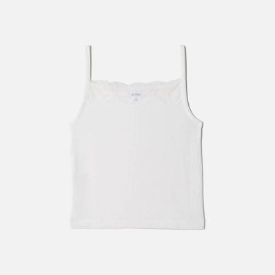 Lace Ribbed Cami - Off White Size: XS