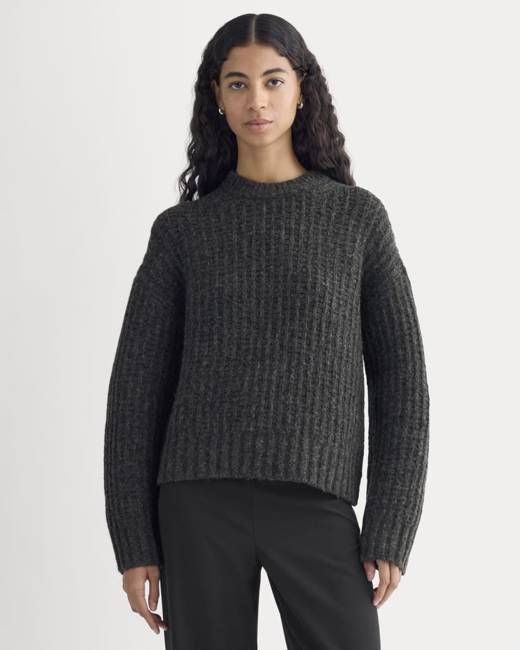 Waffle Sweater in Cloud | Heathered Soot