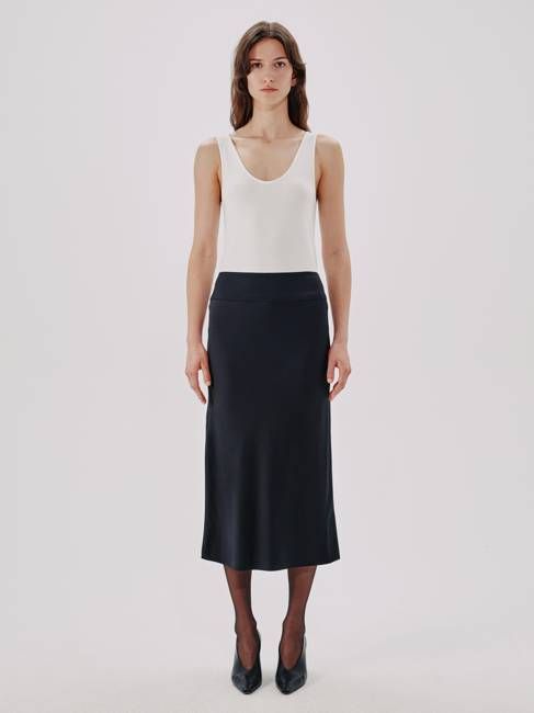 Bias Slip Skirt - Resale | Black