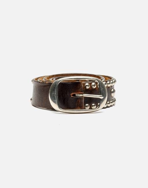 70s Studed Leather Belt -#1000