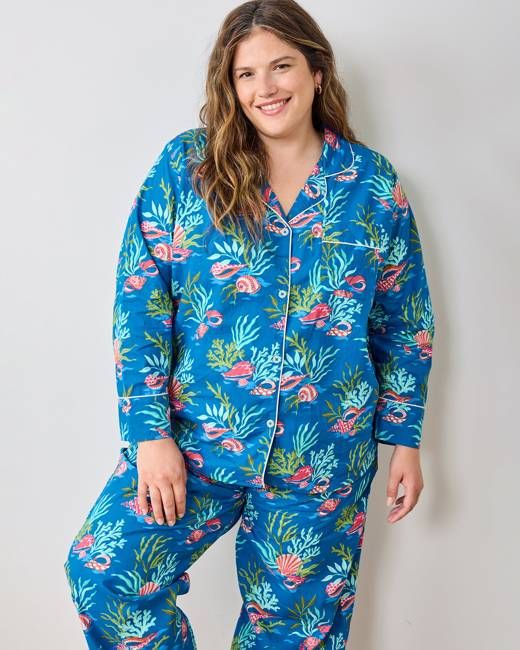 Coral & Conch - Tall Long PJ Set - Ocean Breeze